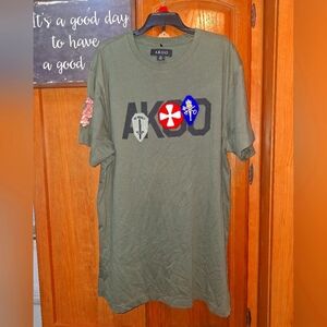 Akoo No Rivals Olive Graphic Tee with Bold Accents In A Mens Size XL.